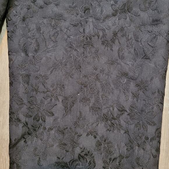 DRESSBARN Womens Black Floral Jacquard Dress Pants Sz 4 Back Elastic Minimalist - Picture 4 of 7